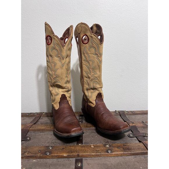 Tony Lama Shoes - Tony Lama Buckaroo Boots Women Size 7.5 B Brown Leather 17 Inch Western RR2003L